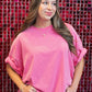 Gilded Intent Studded Boxy Tee - Hot Pink