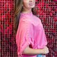 Gilded Intent Studded Boxy Tee - Hot Pink