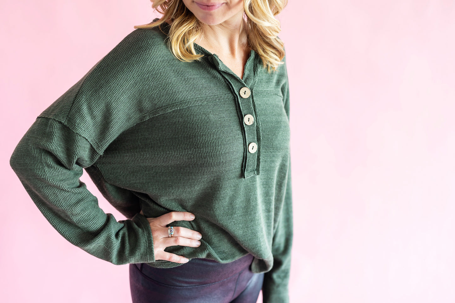 Just Watch Long Sleeve Knit Top - Green