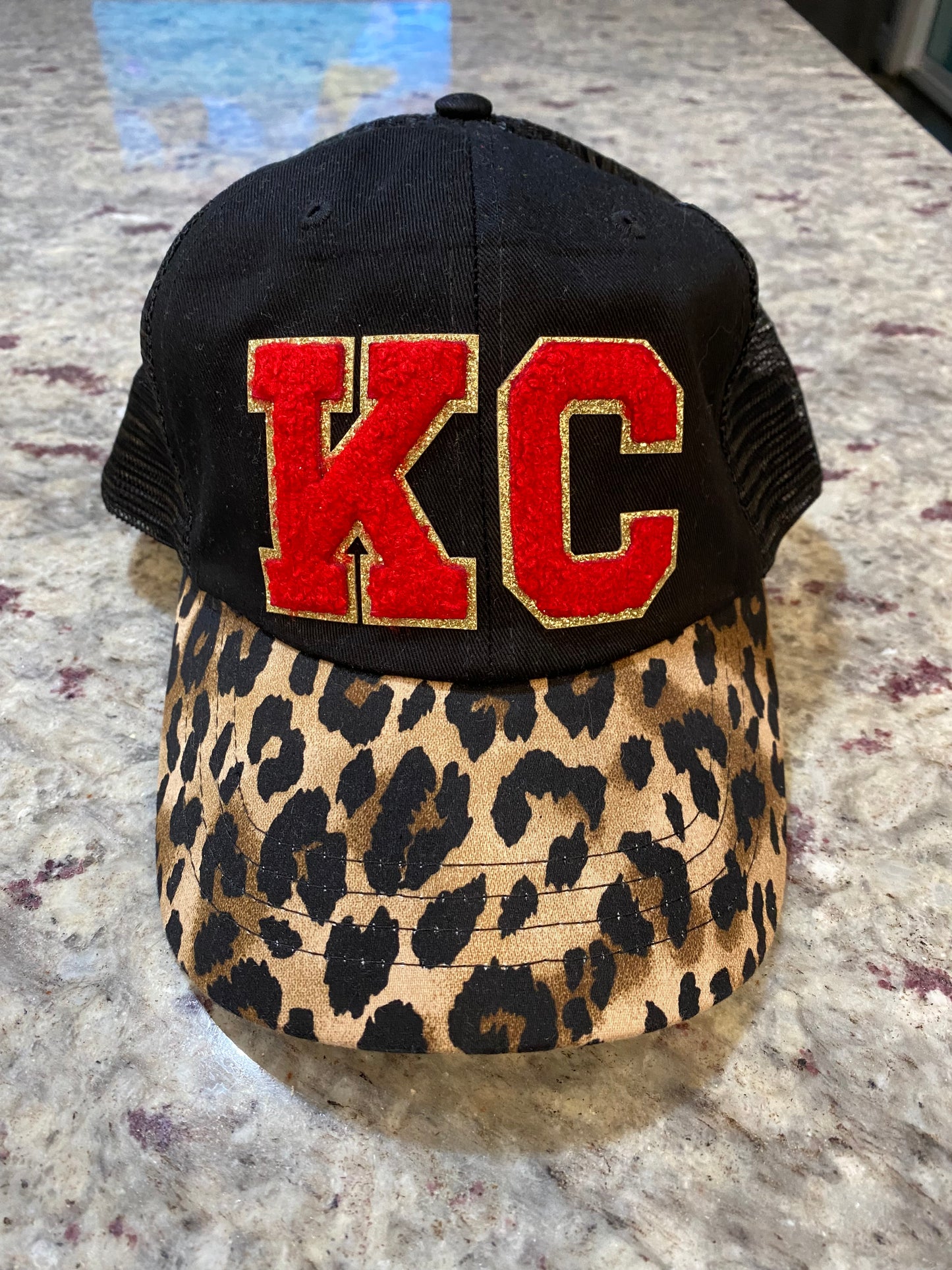 Red Leopard KC Chenille Patch Hat