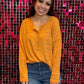 Just Watch Long Sleeve Knit Top - Orange