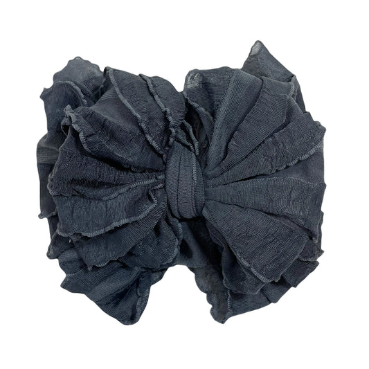 Dark Grey Ruffled Headband