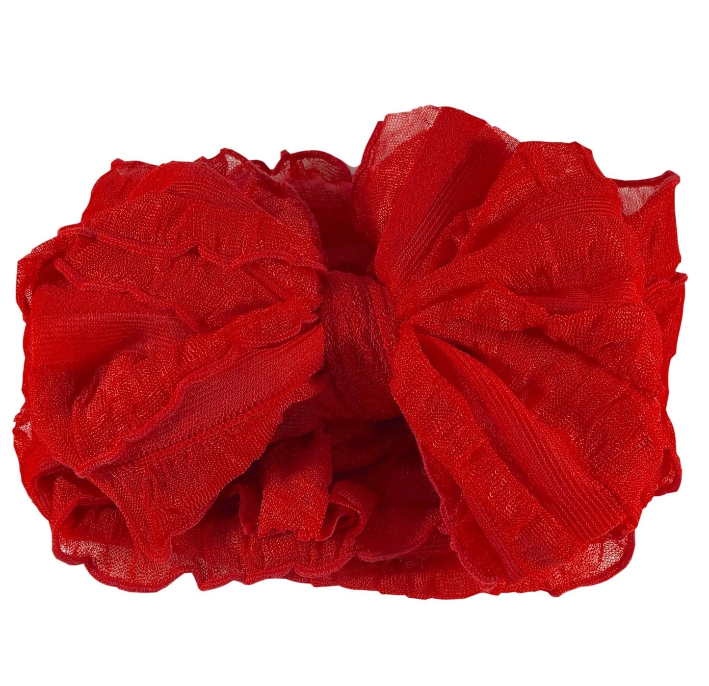 Bright Red Ruffled Headband