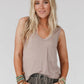 Shelli Scoop Neck Mocha Tank Top