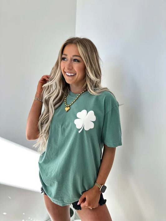 PRE-ORDER: St. Patty's Day Green Clover Graphic Tee