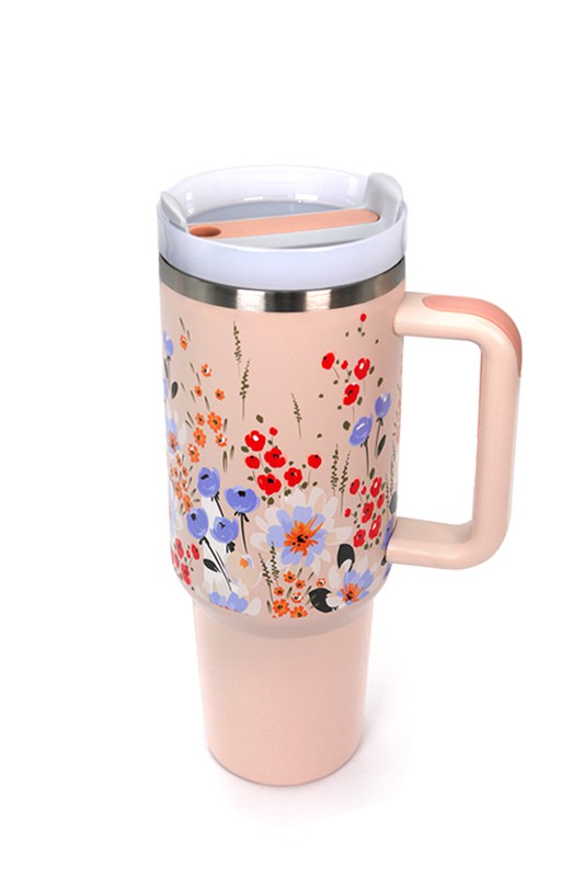 Take Me Everywhere Tumbler - Peach Flowers